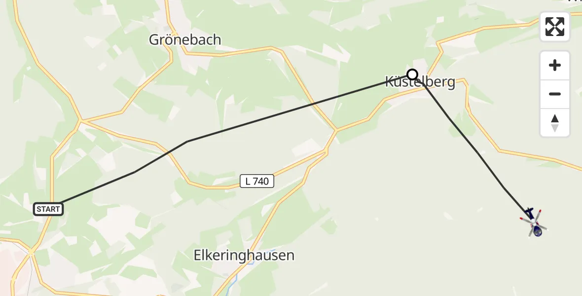 Flugroute Polizeihubschrauber Winterberg - Medebach, 21 August 2026, 09:16