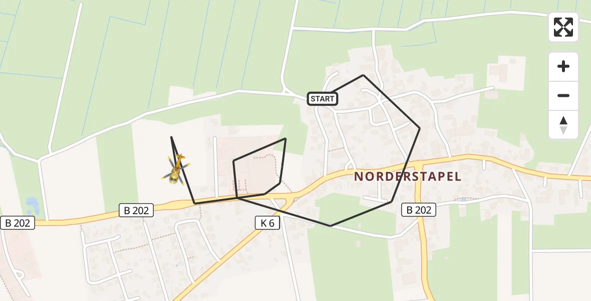 Flugroute Ambulanzhubschrauber Stapel - Stapel, 21 August 2026, 15:26