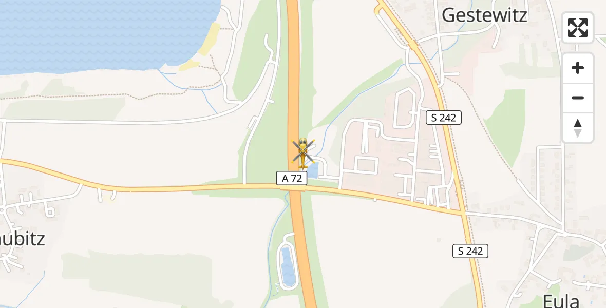 Flugroute Rettungshubschrauber Borna - Borna, 22 August 2026, 07:12