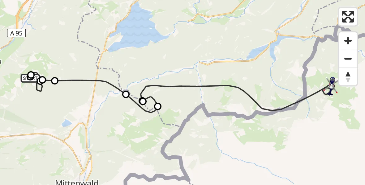 Flugroute Polizeihubschrauber Garmisch-Partenkirchen - Lenggries, 22 August 2026, 08:41