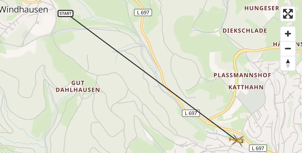 Flugroute Rettungshubschrauber Attendorn - Attendorn, 22 August 2026, 11:54