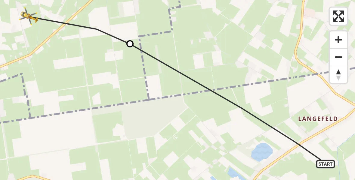 Flugroute Rettungshubschrauber Aurich - Neuschoo, 22 August 2026, 13:26