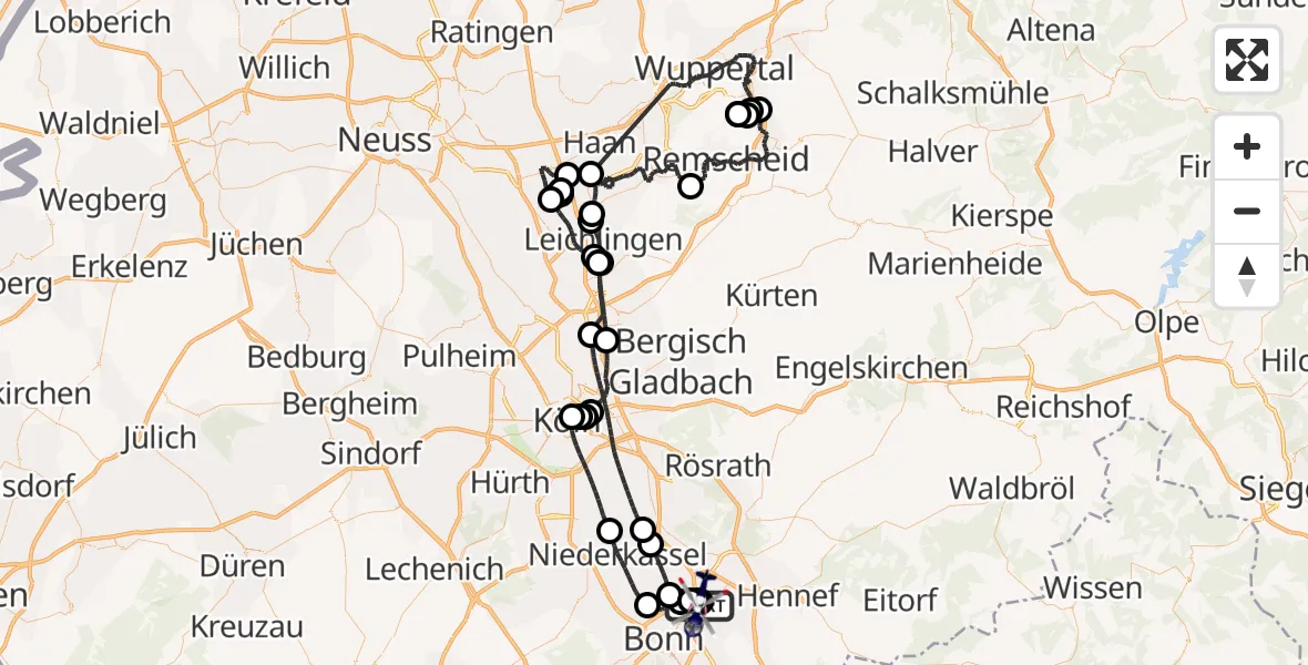 Flugroute Polizeihubschrauber Sankt Augustin - Sankt Augustin, 22 August 2026, 14:33