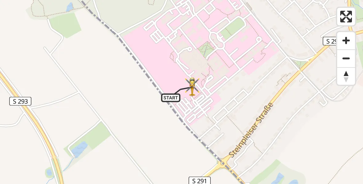 Flugroute Rettungshubschrauber ADAC Air Rescue Station Zwickau Hubschrauberlandeplatz - ADAC Air Rescue Station Zwickau Hubschrauberlandeplatz, 22 August 2026, 19:15