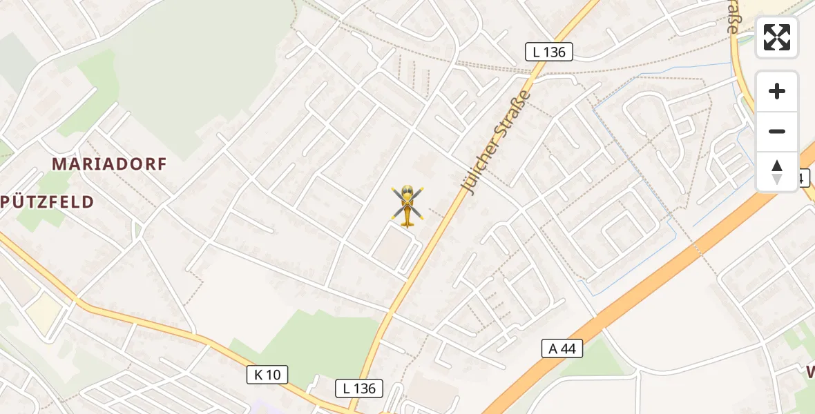 Flugroute Rettungshubschrauber Alsdorf - Alsdorf, 23 August 2026, 05:26