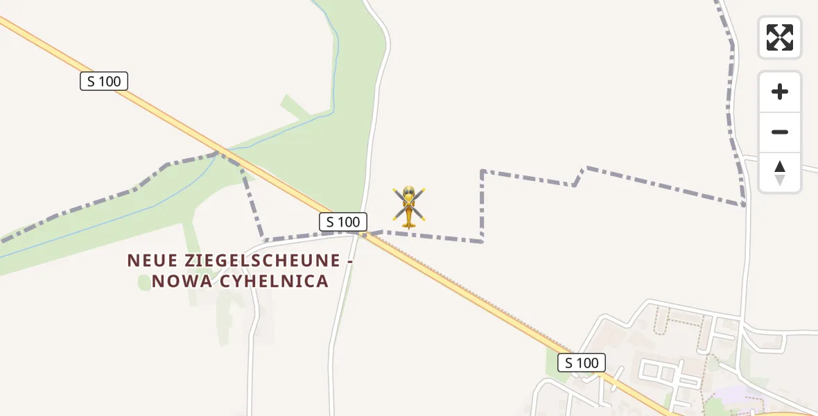 Flugroute Rettungshubschrauber Panschwitz-Kuckau - Panschwitz-Kuckau, 23 August 2026, 07:30