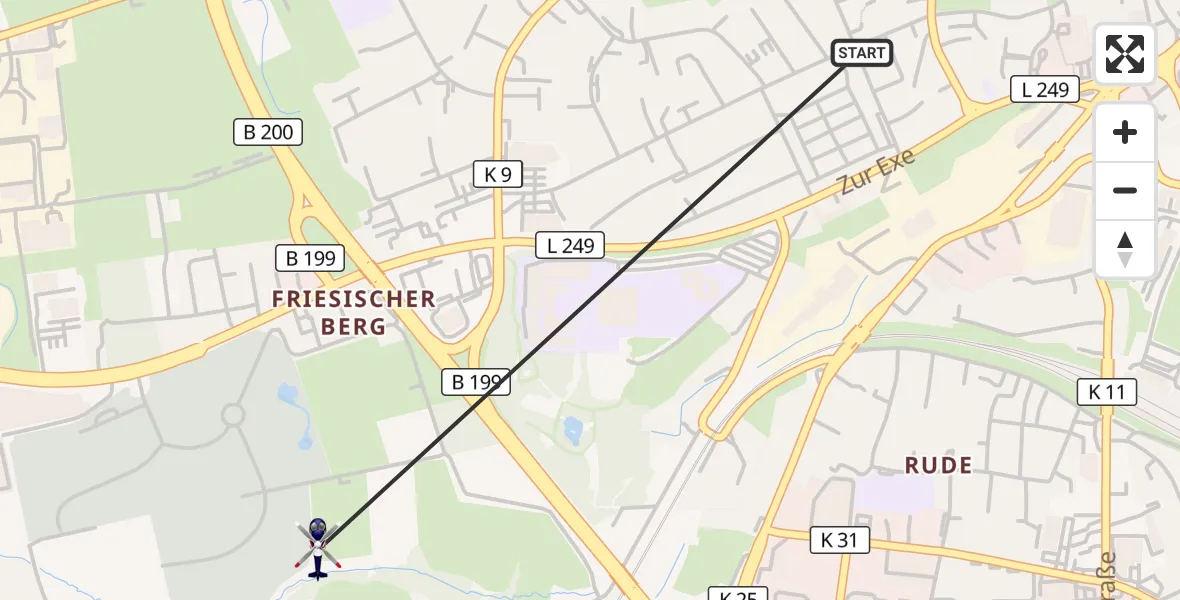 Flugroute Polizeihubschrauber Flensburg - Flensburg, 23 August 2026, 11:27