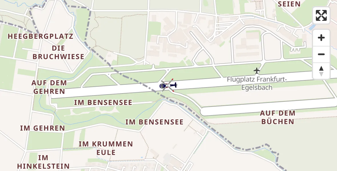 Flugroute Polizeihubschrauber Flughafen Frankfurt-Egelsbach - Flughafen Frankfurt-Egelsbach, 23 August 2026, 12:32