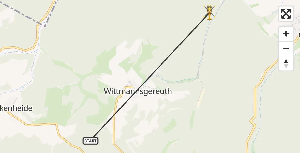 Flugroute Rettungshubschrauber Saalfeld/Saale - Saalfeld/Saale, 23 August 2026, 15:56