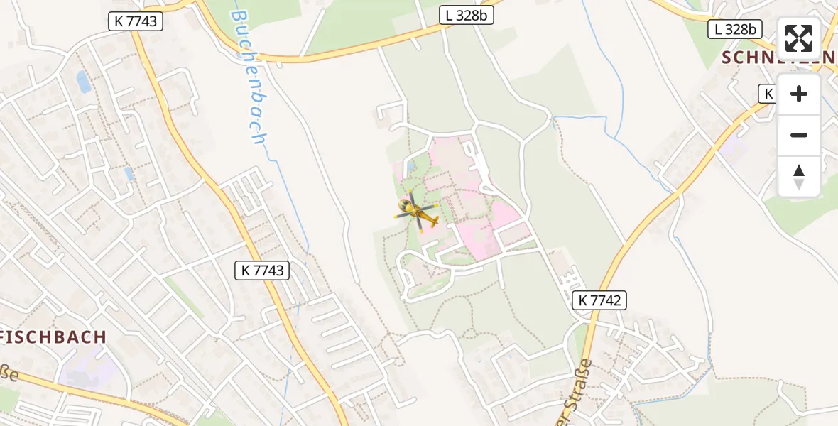 Flugroute Rettungshubschrauber Friedrichshafen Hospital - Friedrichshafen Hospital, 23 August 2026, 17:07