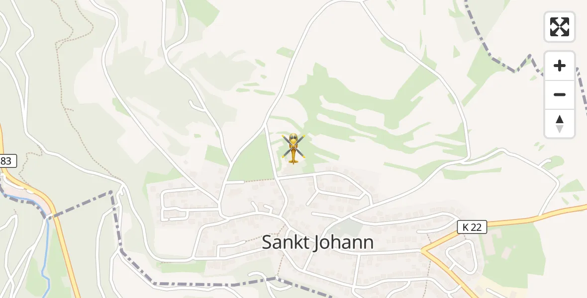 Flugroute Ambulanzhubschrauber Sankt Johann - Sankt Johann, 23 August 2026, 18:36