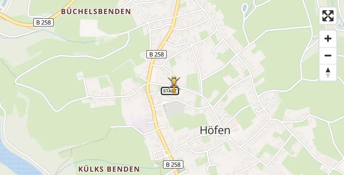 Flugroute Rettungshubschrauber Monschau - Monschau, 24 August 2026, 05:37