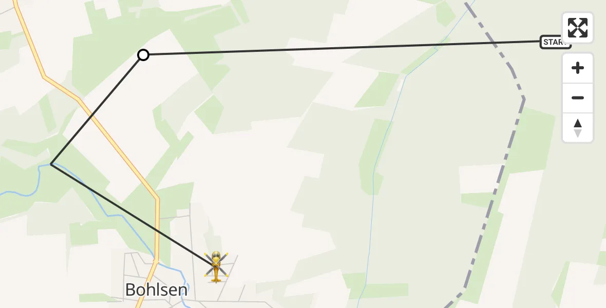 Flugroute Rettungshubschrauber Uelzen - Gerdau, 24 August 2026, 07:12