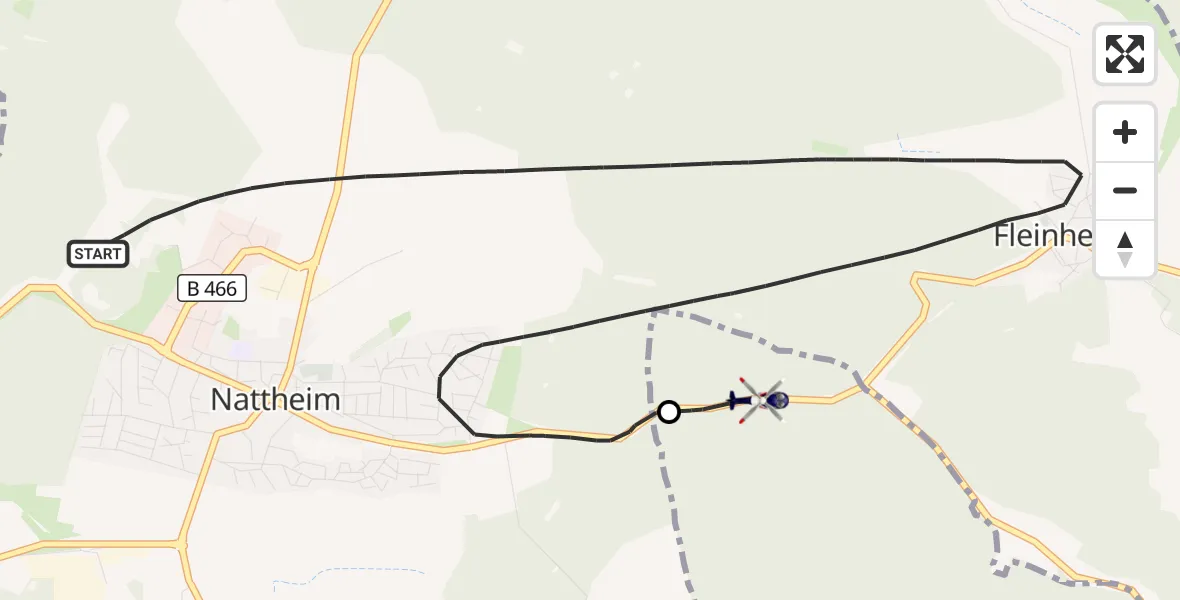 Flugroute Polizeihubschrauber Nattheim - Zöschingen, 24 August 2026, 07:26