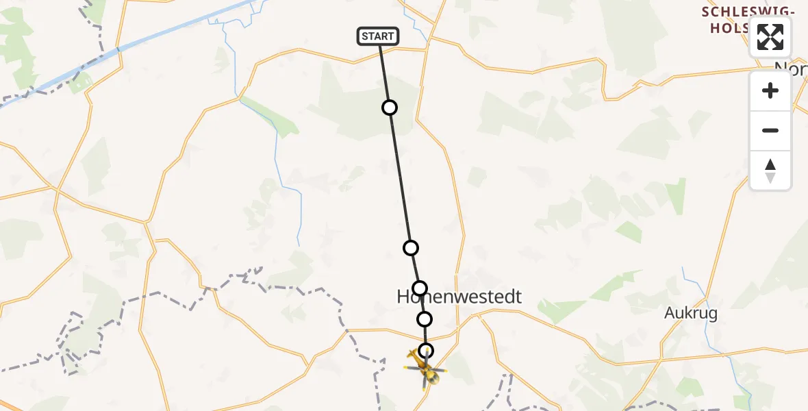 Flugroute Ambulanzhubschrauber Embühren - Jahrsdorf, 24 August 2026, 09:18