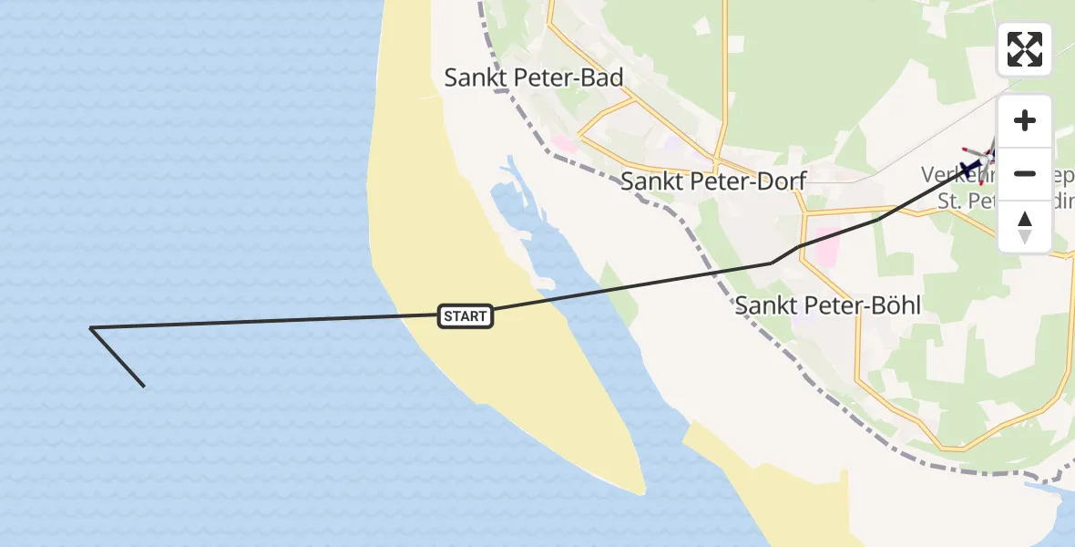 Flugroute Polizeihubschrauber Sankt Peter-Ording - Sankt Peter-Ording, 24 August 2026, 10:55