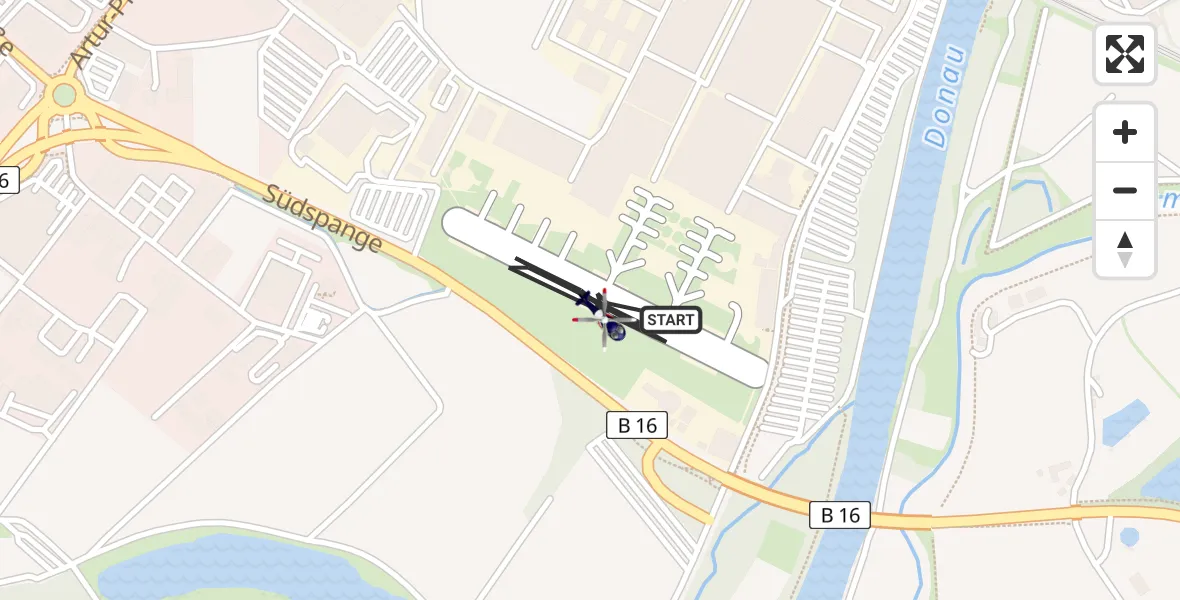 Flugroute Polizeihubschrauber Donauwörth Hubschrauberlandeplatz - Donauwörth Hubschrauberlandeplatz, 24 August 2026, 10:58