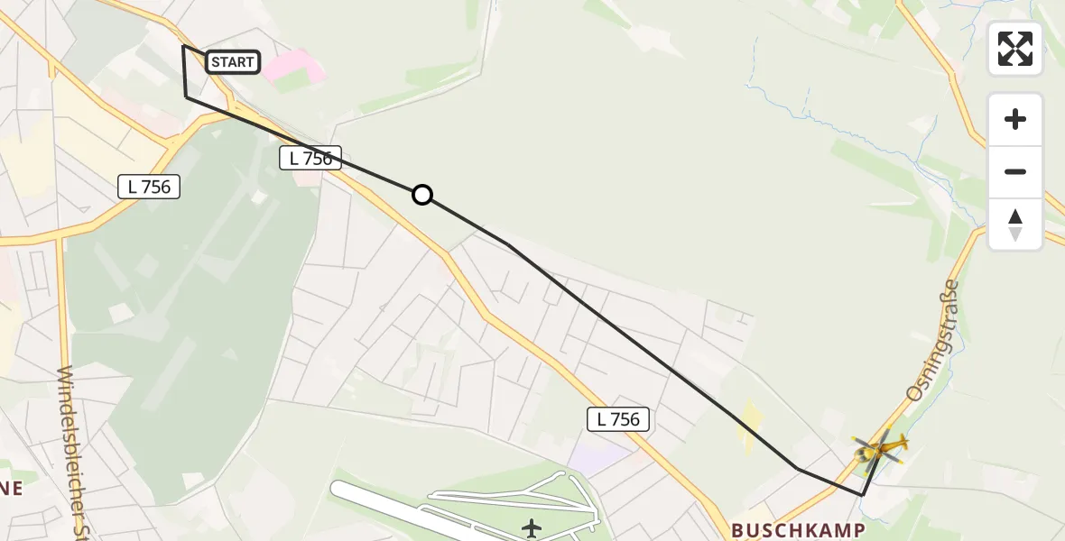 Flugroute Rettungshubschrauber Luftrettungszentrum Bielefeld - Bielefeld, 24 August 2026, 11:29
