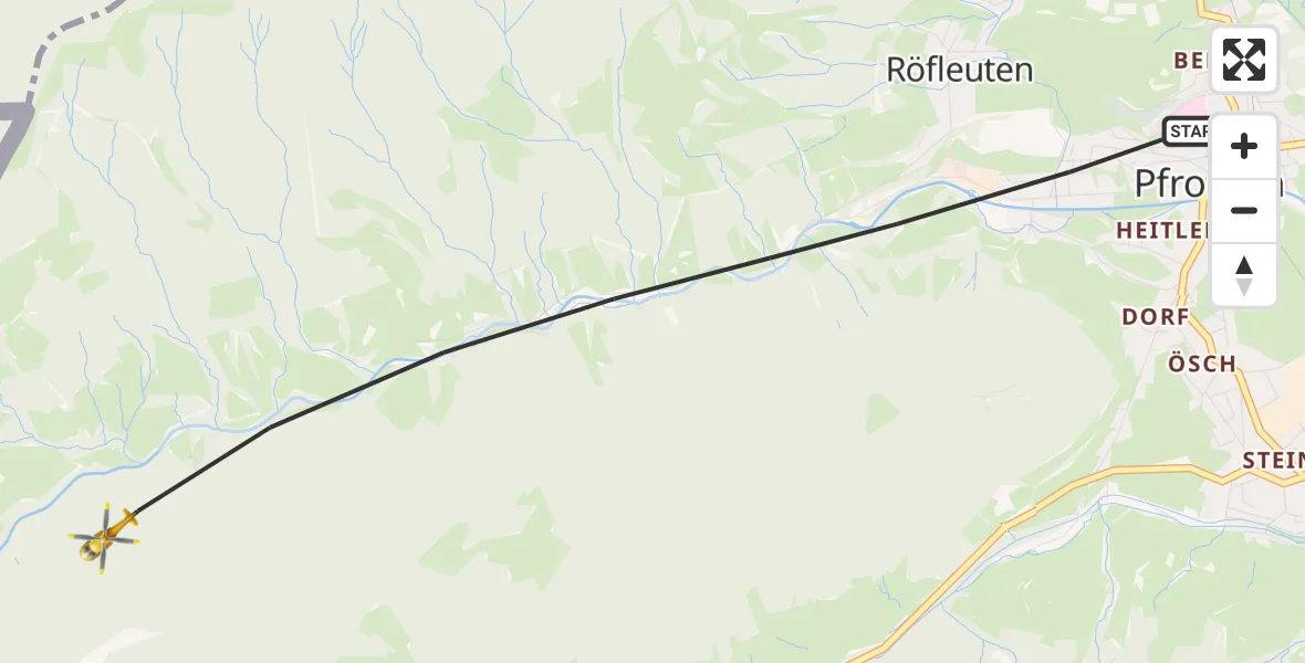 Flugroute Rettungshubschrauber Pfronten - Pfronten, 24 August 2026, 12:27