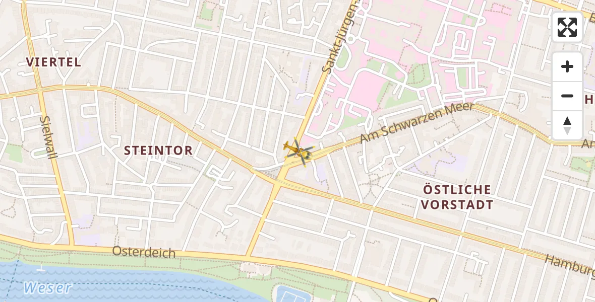 Flugroute Rettungshubschrauber Bremen - Bremen, 24 August 2026, 12:48