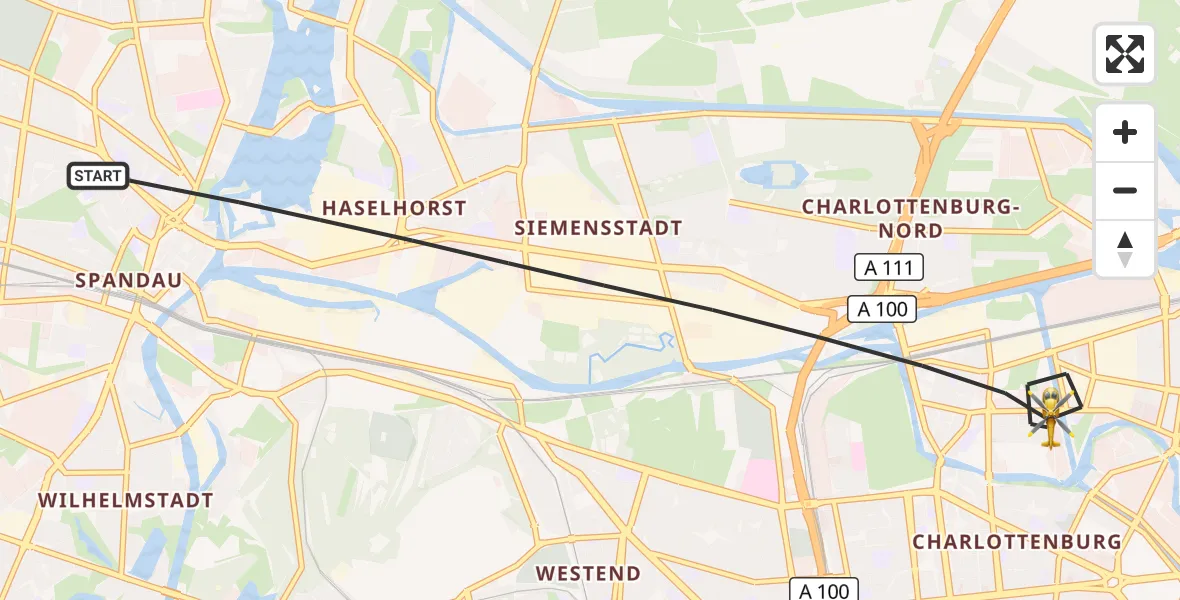 Flugroute Rettungshubschrauber Berlin - Berlin, 24 August 2026, 16:51