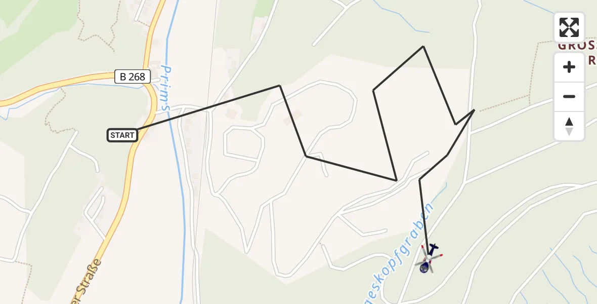 Flugroute Polizeihubschrauber Schmelz - Schmelz, 25 August 2026, 08:19