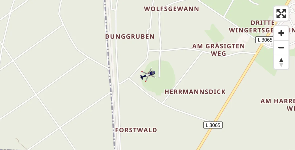 Flugroute Polizeihubschrauber Mainhausen - Mainhausen, 25 August 2026, 08:27