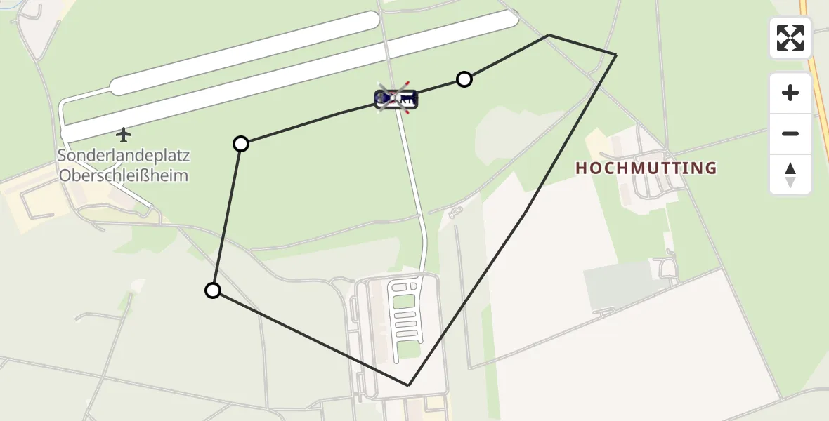 Flugroute Polizeihubschrauber Oberschleissheim Hubschrauberlandeplatz - Oberschleissheim Hubschrauberlandeplatz, 25 August 2026, 09:11