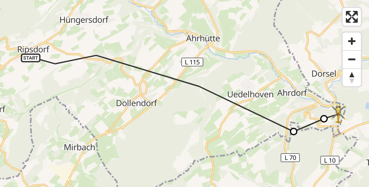 Flugroute Ambulanzhubschrauber Blankenheim - Blankenheim, 25 August 2026, 09:13