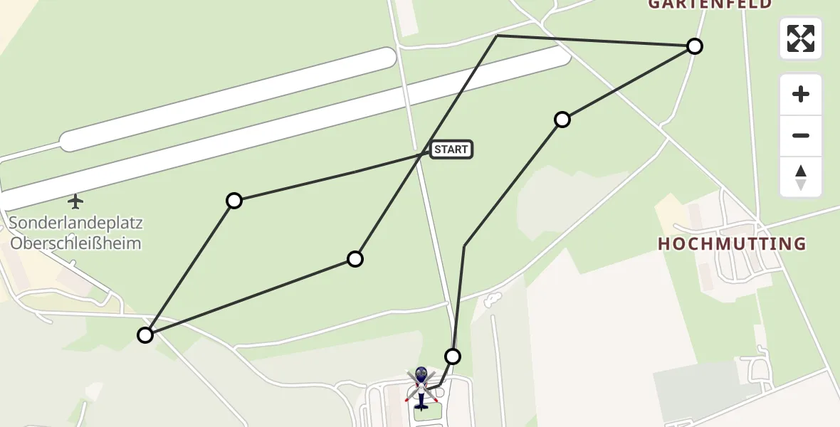 Flugroute Polizeihubschrauber Oberschleissheim Hubschrauberlandeplatz - Oberschleißheim, 25 August 2026, 09:17