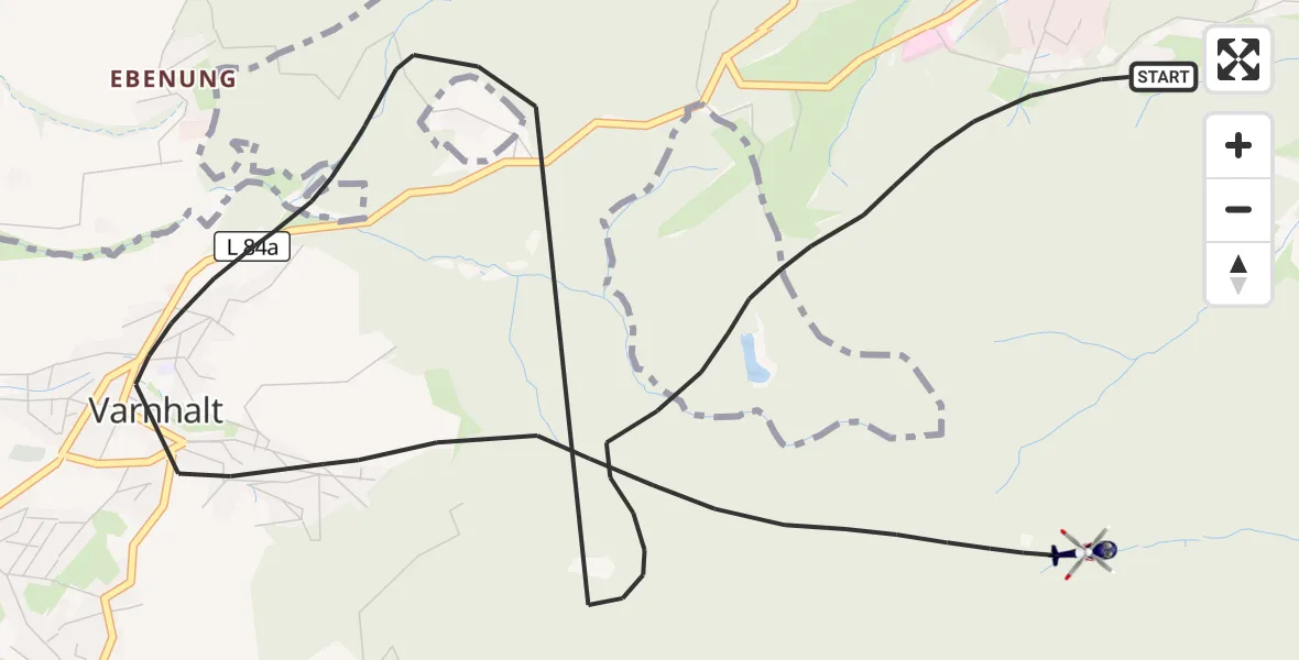 Flugroute Polizeihubschrauber Baden-Baden - Baden-Baden, 25 August 2026, 10:55