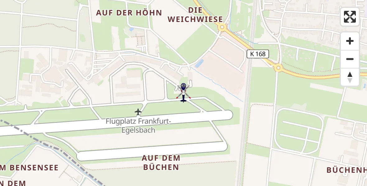 Flugroute Polizeihubschrauber Flughafen Frankfurt-Egelsbach - Flughafen Frankfurt-Egelsbach, 25 August 2026, 12:00