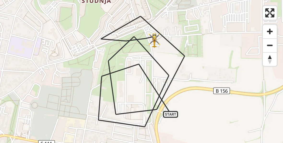 Flugroute Rettungshubschrauber Bautzen - Bautzen, 26 August 2026, 07:49