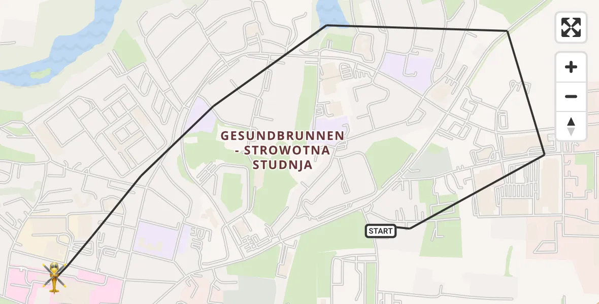 Flugroute Rettungshubschrauber Bautzen - Bautzen, 26 August 2026, 08:11