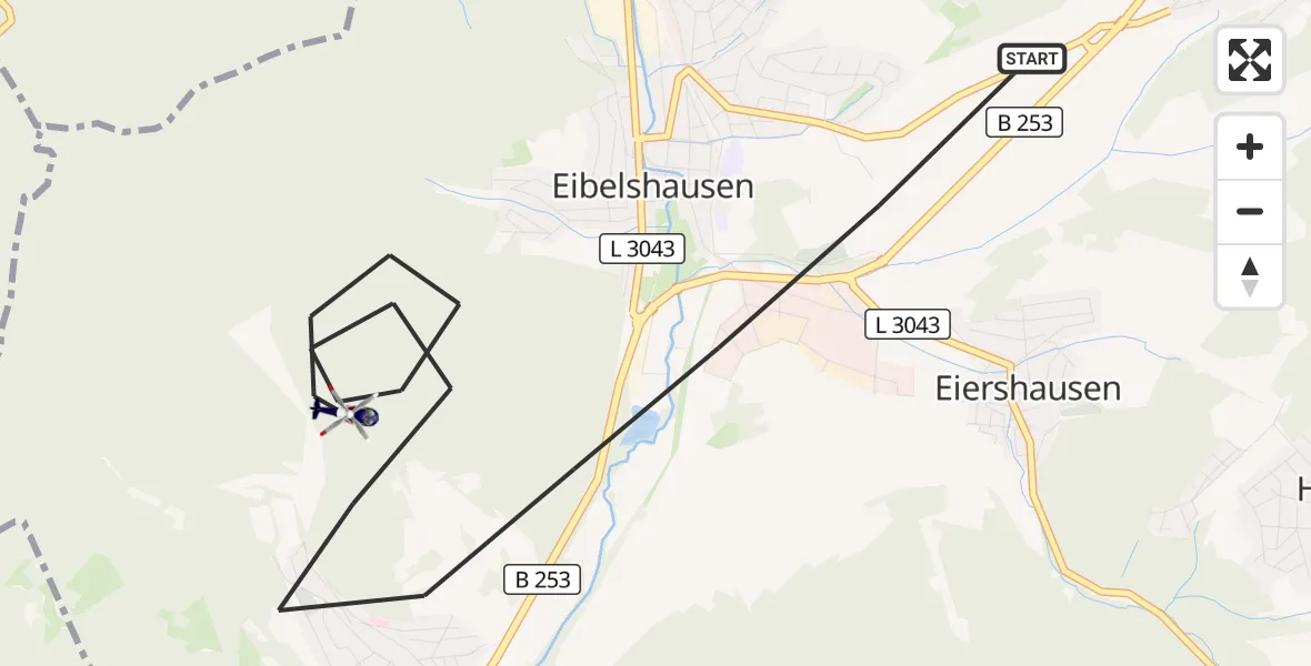 Flugroute Polizeihubschrauber Eschenburg - Eschenburg, 26 August 2026, 08:16