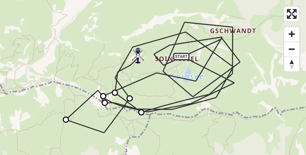 Flugroute Polizeihubschrauber Brannenburg - Brannenburg, 26 August 2026, 09:11