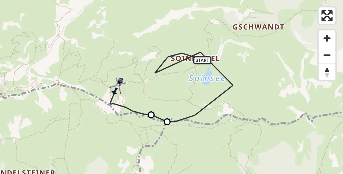 Flugroute Polizeihubschrauber Brannenburg - Brannenburg, 26 August 2026, 09:28