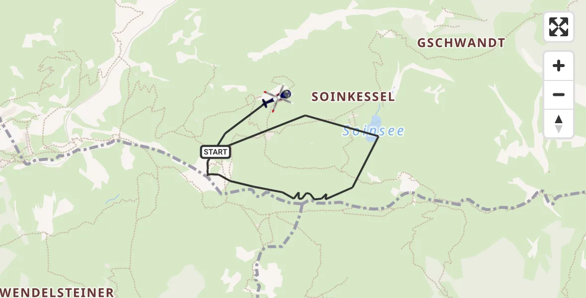 Flugroute Polizeihubschrauber Brannenburg - Brannenburg, 26 August 2026, 09:35