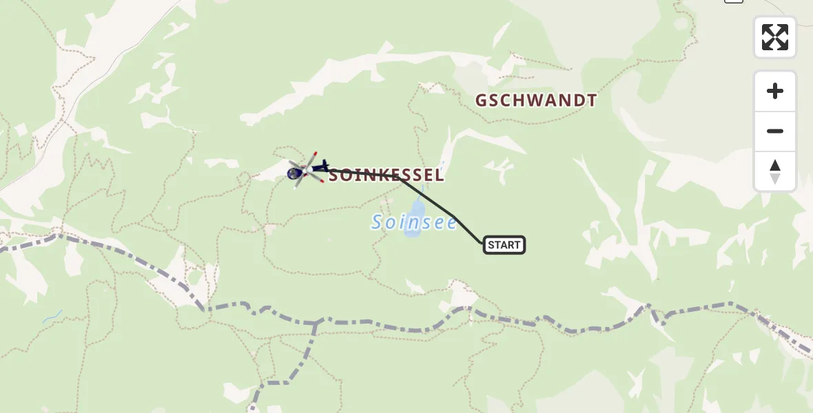 Flugroute Polizeihubschrauber Brannenburg - Brannenburg, 26 August 2026, 09:55