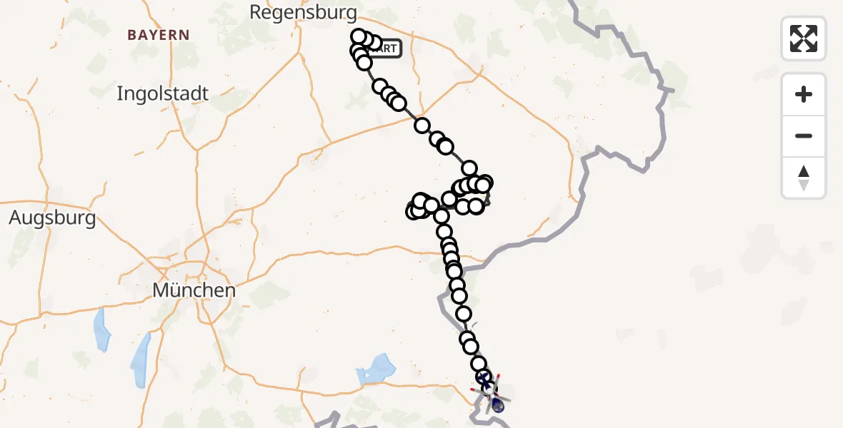 Flugroute Polizeihubschrauber Rain - Rott, 26 August 2026, 10:43