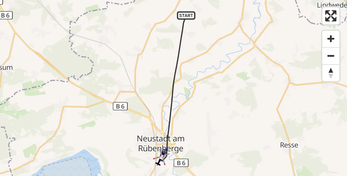 Flugroute Polizeihubschrauber Neustadt am Rübenberge - Neustadt am Rübenberge, 26 August 2026, 11:03