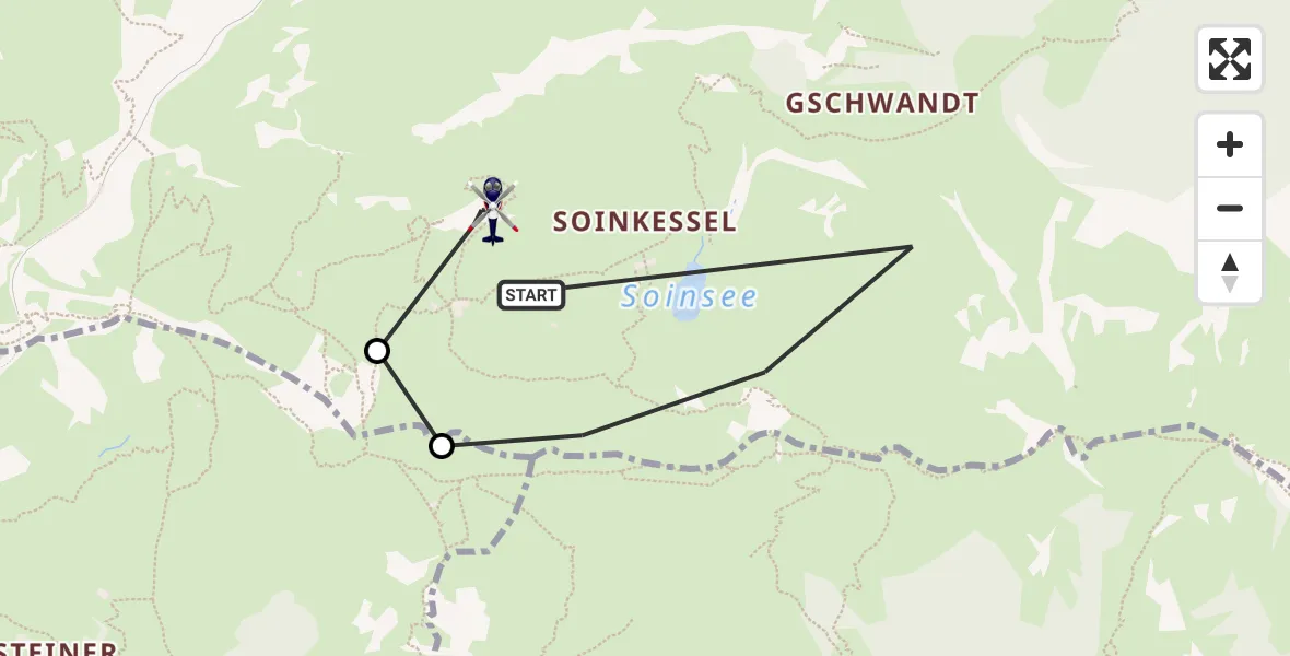 Flugroute Polizeihubschrauber Brannenburg - Brannenburg, 26 August 2026, 11:04