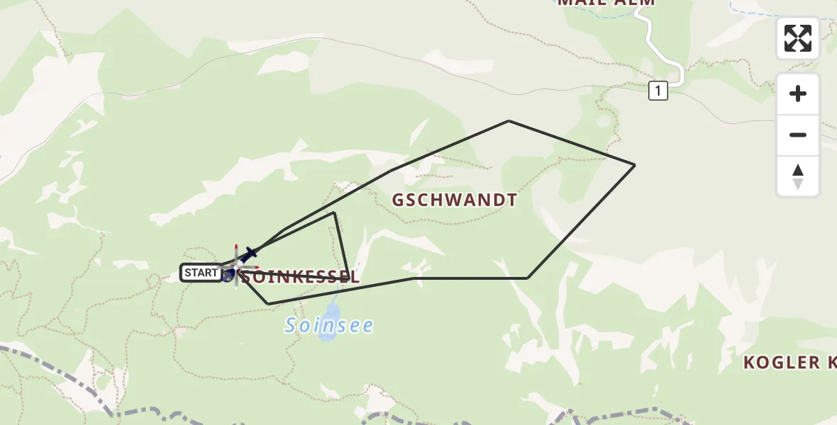 Flugroute Polizeihubschrauber Brannenburg - Brannenburg, 26 August 2026, 11:09