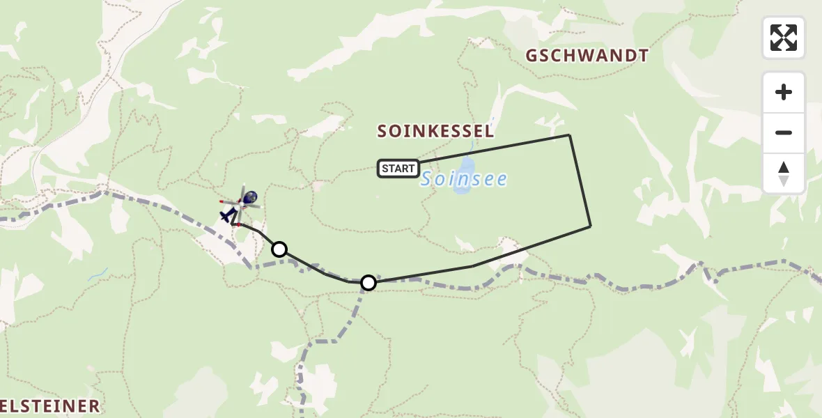Flugroute Polizeihubschrauber Brannenburg - Brannenburg, 26 August 2026, 11:21