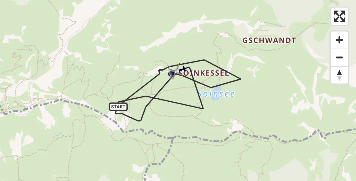 Flugroute Polizeihubschrauber Brannenburg - Brannenburg, 26 August 2026, 11:26