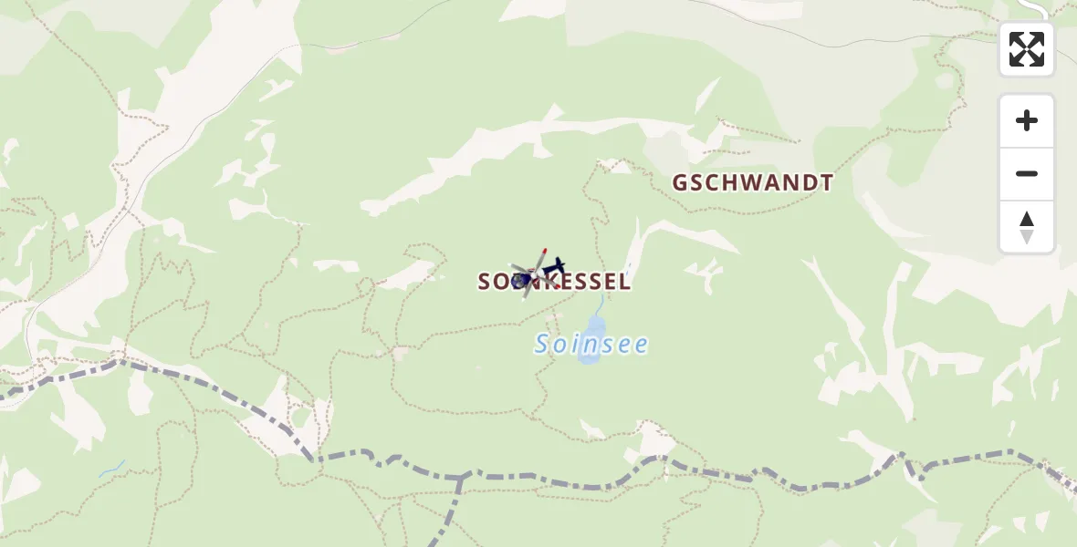 Flugroute Polizeihubschrauber Brannenburg - Brannenburg, 26 August 2026, 11:37