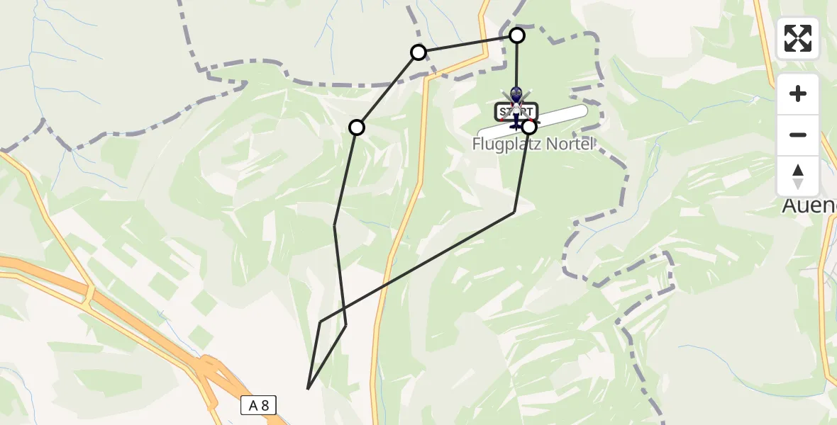 Flugroute Polizeihubschrauber Gruibingen-Nortel Flugplatz - Gruibingen-Nortel Flugplatz, 26 August 2026, 12:08