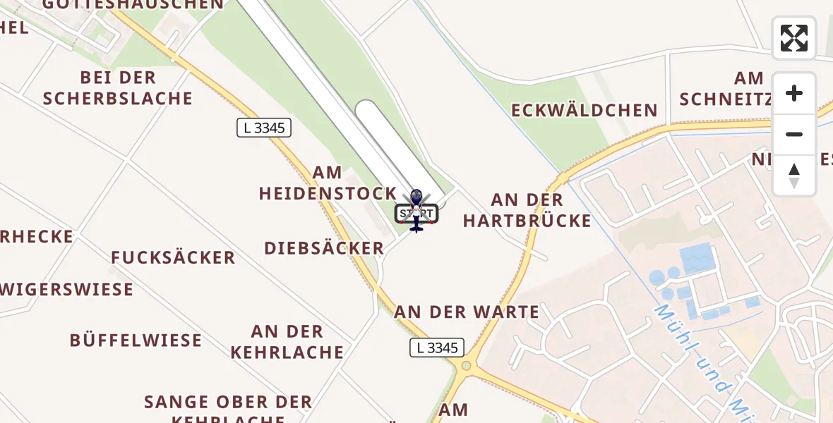 Flugroute Polizeihubschrauber Bensheimer Stadtwiesen Flugplatz - Bensheimer Stadtwiesen Flugplatz, 26 August 2026, 12:10