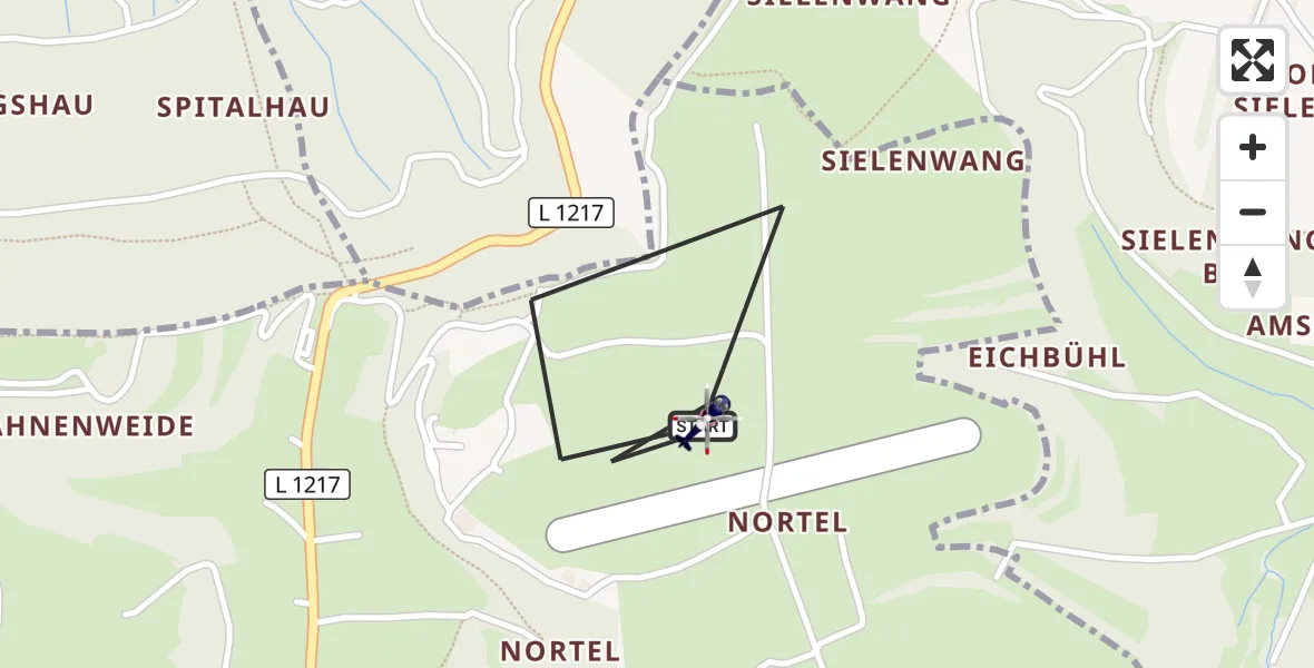 Flugroute Polizeihubschrauber Gruibingen-Nortel Flugplatz - Gruibingen-Nortel Flugplatz, 26 August 2026, 12:33