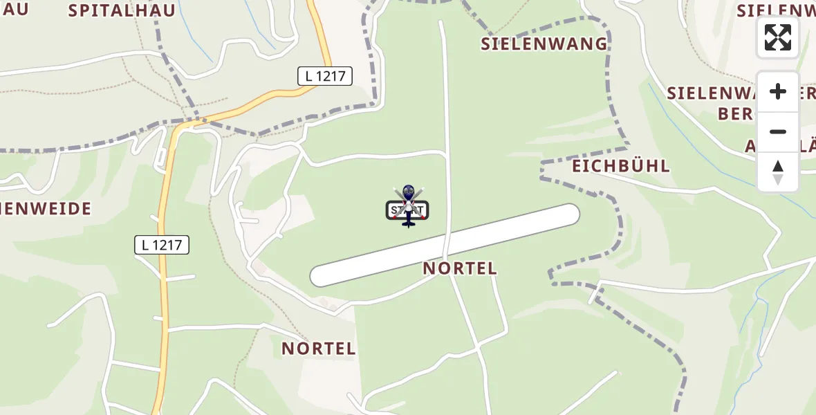 Flugroute Polizeihubschrauber Gruibingen-Nortel Flugplatz - Gruibingen-Nortel Flugplatz, 26 August 2026, 12:43